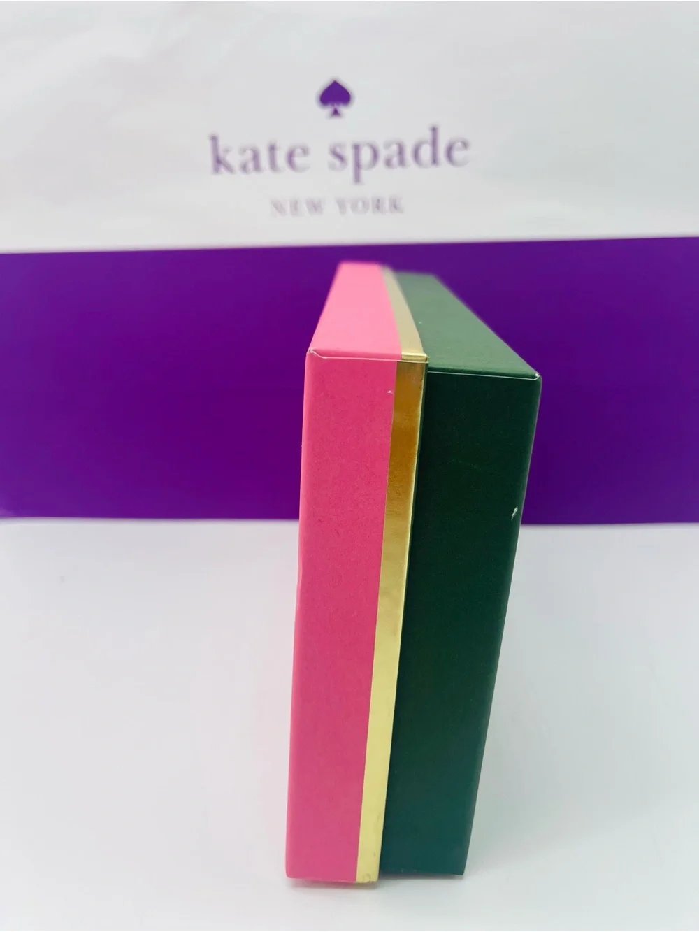 kate spade Hot Pink Box with Purple Logo Accent New